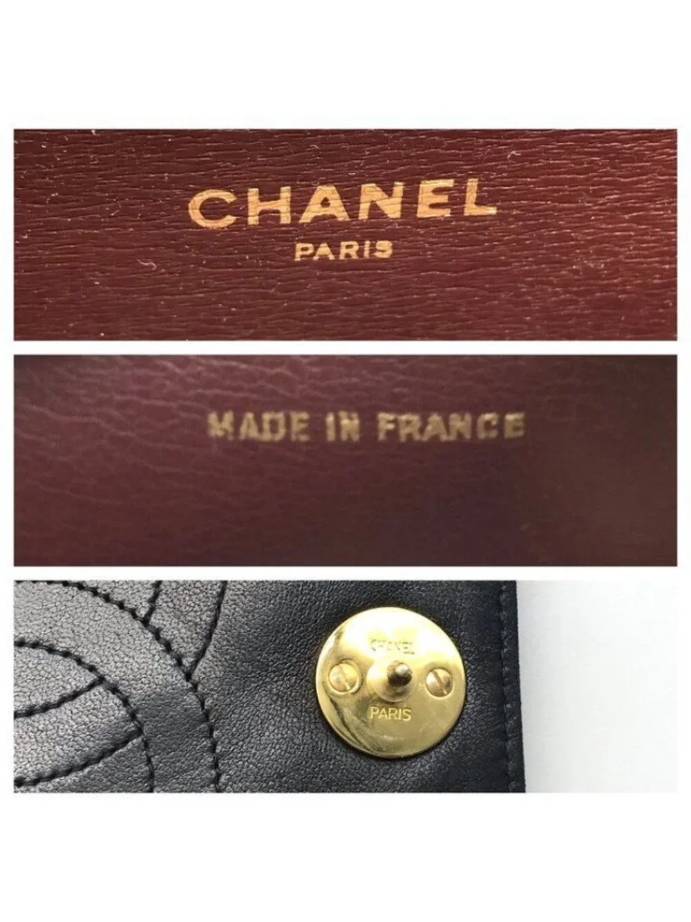 Chanel CC Logo Quilted Push Lock Chain Shoulder Bag Black